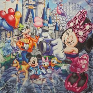 Minnie Mouse With Camera On Main Street Embellished Women's Shirt Sz Small